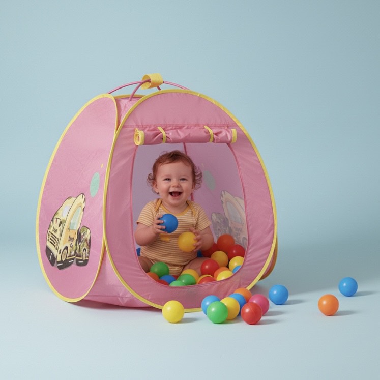 Children Tent house with 50 Colourful plastic balls